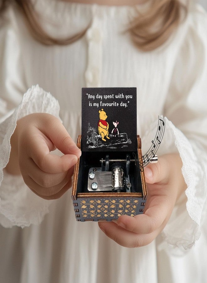 Litenx Cute Bear Best Friend Wood Music Box Gifts for Women, Friendship BBF Daughter Gifts for Christmas Birthday, Any Day Spent with You is My Favourite Day. - Image 3